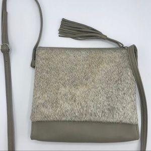 Vivo California Stone Grey Leather & Cowhide Bag